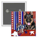 July 4th Firecracker - German Shepherd Pinback Button
