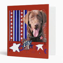 July 4th Firecracker - Labrador - Chocolate Vinyl Binders