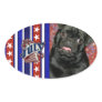 July 4th Firecracker - Pug - Ruffy Oval Sticker