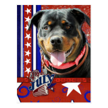 July 4th Firecracker - Rottweiler - SambaParTi Post Card
