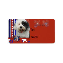 July 4th Firecracker - Tibetan Terrier Address Label