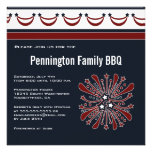 July 4th fireworks barbeque (bbq) party invitation