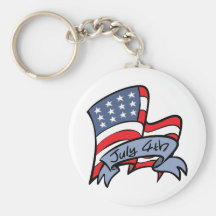 July 4th Flag Keychain