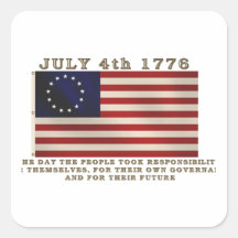 July 4th Flag Square Stickers