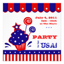 July 4th Independence Day BBQ Invitation Red White