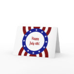 July 4th Patriotic Circle of Stars Greeting Card