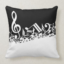 Jumbled Musical Notes Throw Pillow