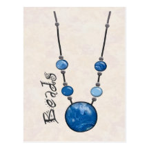 Jumbo Bead Necklace   Blue-002 Post Card