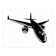 jumbo jet plane airplane aircraft flying flight postcards