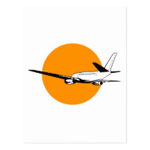 jumbo jet plane airplane aircraft flying flight postcards