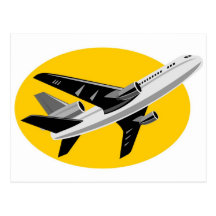 jumbo jet plane airplane aircraft post cards