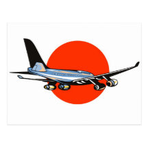 jumbo jet plane airplane aircraft postcard