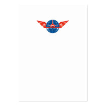 Jumbo Jet Plane Front Wings Globe Business Card