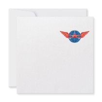 Jumbo Jet Plane Front Wings Globe Invite