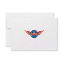 Jumbo Jet Plane Front Wings Globe Personalised Invitations