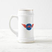 Jumbo Jet Plane Front Wings Globe Mug