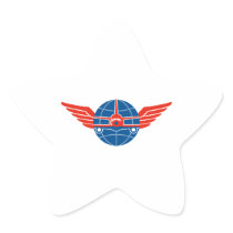 Jumbo Jet Plane Front Wings Globe Stickers