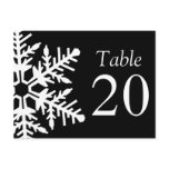 Jumbo Snowflake Table Numbers (Black / White) Postcards