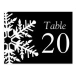 Jumbo Snowflake Table Numbers (Black / White) Postcards