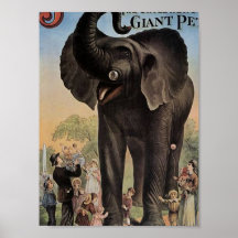 Jumbo The Giant Elephant Retro Theatre Poster
