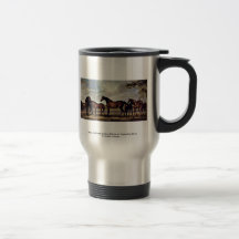Juments et poulains soucieux avant une tempête imm tasse à café
