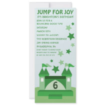 Jump for Joy Bounce House Birthday Invitation