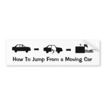 Jump From a Moving Car Bumper Sticker