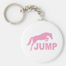 JUMP with Jumping Horse (pink) Keychain
