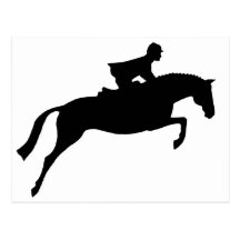 Jumper Horse Silhouette Post Cards