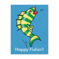 Jumping Cartoon Fish Postcard