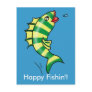 Jumping Cartoon Fish Postcard