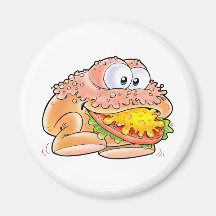 Jumping Hamburger Refrigerator Magnet