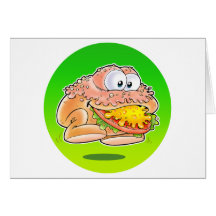 Jumping Hamburger with background Cards