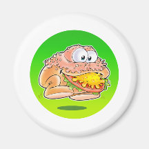 Jumping Hamburger with background Magnets