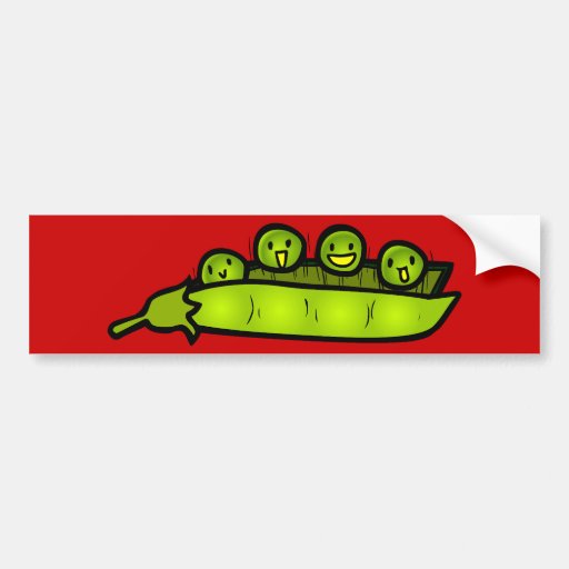 Jumping Peas Doodle Art Bumper Sticker