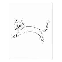Jumping White Cat. Postcard