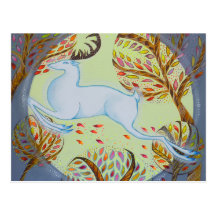 Jumping White Hart. Post Cards