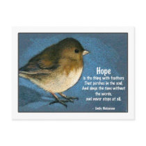 JUNCO BIRD WITH SAYING POSTCARD
