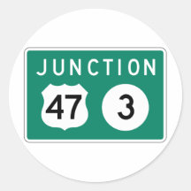 Junction 47-3  Street sign Round Stickers