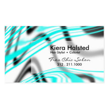 Jungle-1 Business Card (aqua/white)