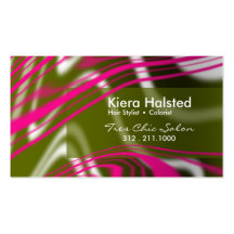 Jungle-1 Business Card (fuschia/olive)