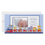 Jungle Animals Train Baby Boy Birth Annoucement Photo Greeting Card