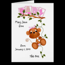 Jungle Babies All Occasion Card It's a Girl cards