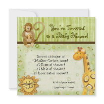 Jungle Babies, Boy Baby Shower Invitation - Green