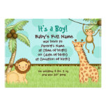 Jungle Babies - Boy Birth Announcement