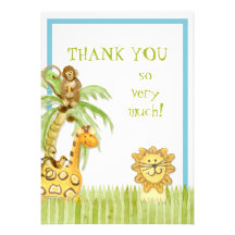 Jungle Babies, Boy Thank You Notes Announcement