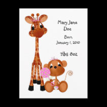 Jungle Babies Postcard All Occasion It's a Girl postcards