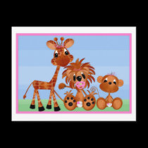 Jungle Babies Postcard All Occasion It's a Girl postcards