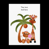 Jungle Babies Postcard All Occasion It's a Girl postcards