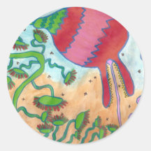 Jungle flower Autism Round Sticker